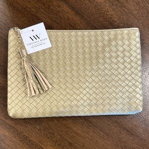 Virginia Wolf Elegant Gold Woven Clutch